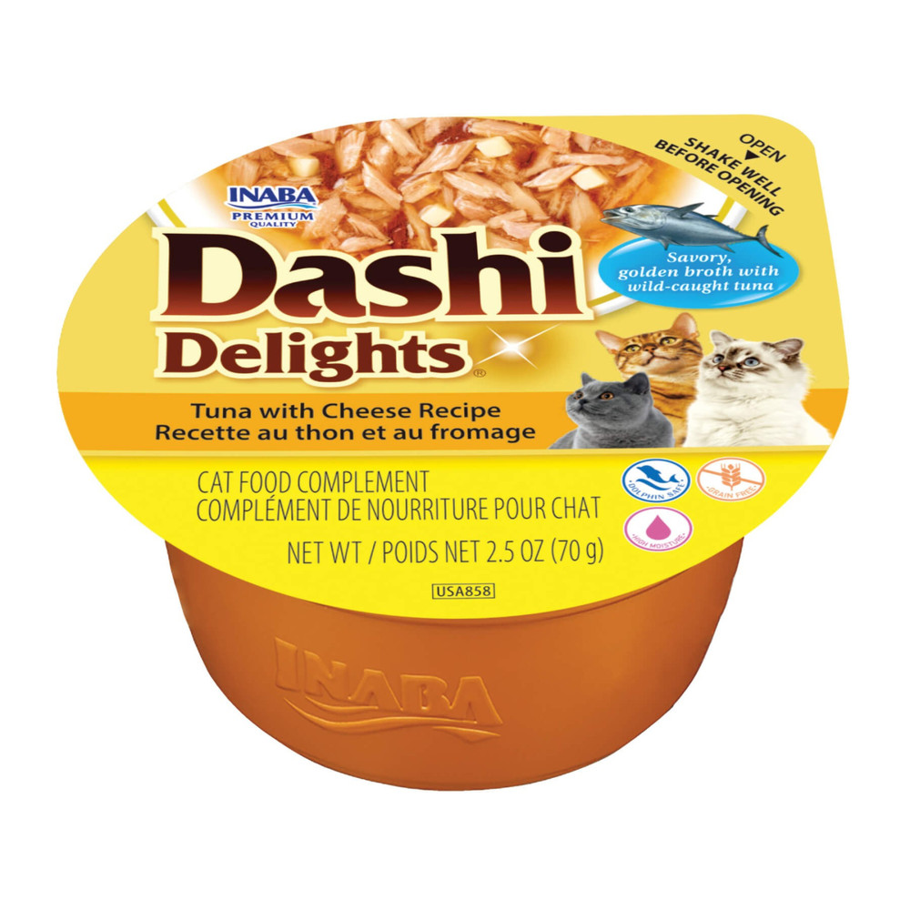 Ласощі INABA "DASHI Delights" для котів, тунець з сиром, 70 гр (6 шт.уп.)