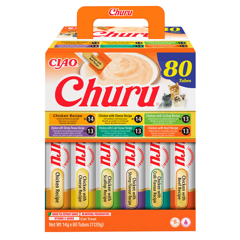 Ласощі INABA "Churu" для котів, вершковий мус в стіках, з куркою, 14 гр (80 шт.уп.) продаж УПАК