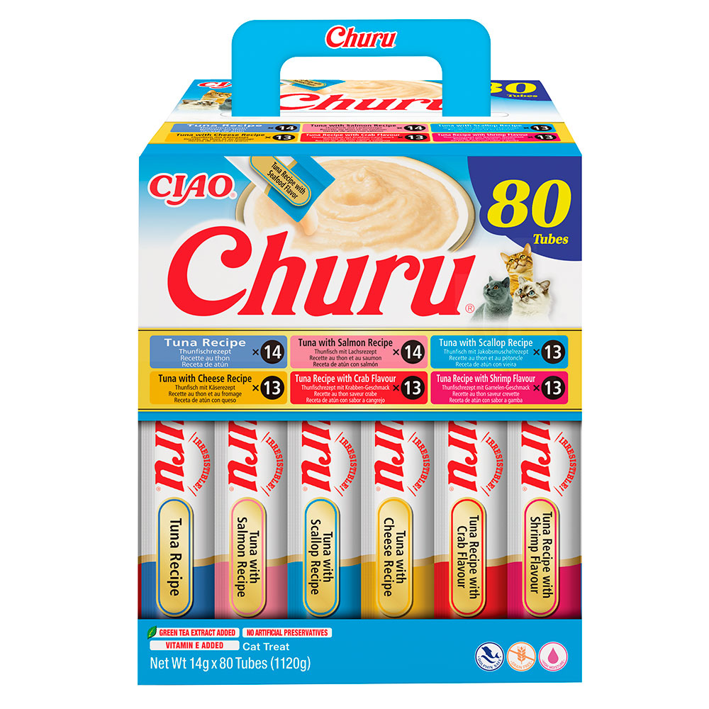 Ласощі INABA "Churu" для котів, вершковий мус в стіках, з тунцем, 14 гр (80 шт.уп.) продаж УПАК