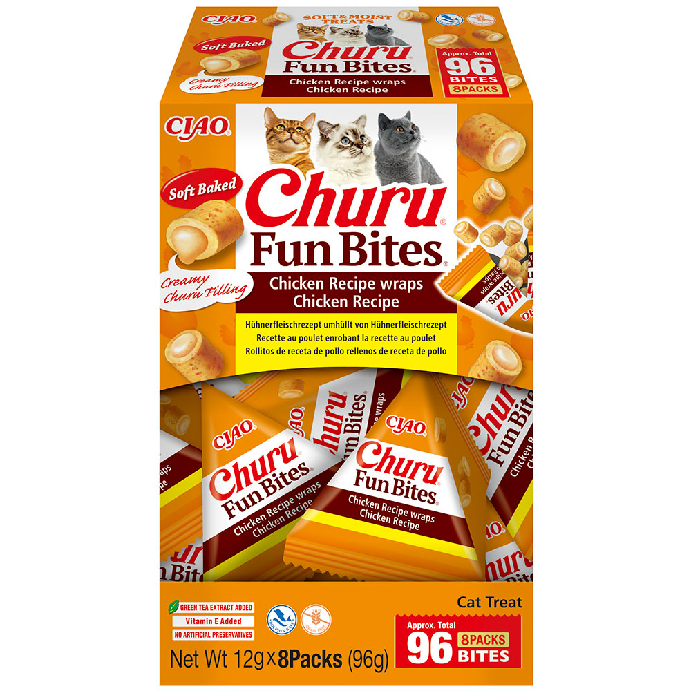 Ласощі INABA "Churu FUN BITES" для котів, рулет з куркою, 8 шт *12гр